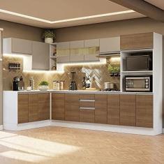 Imagem de Armário de Cozinha Completa de Canto 100% Mdf 447cm Branco/rustic/crema Smart Madesa 02
