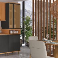 Imagem de Paneleiro 4 Portas 1 Nicho Madri Indekes Chumbo