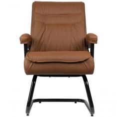 Imagem de Cadeira Interlocutor Para Escritório Com Mola Ensacada Marrom