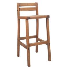 Imagem de Banqueta Alta Rústica De Madeira Maciça - Natural