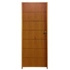 Imagem de Kit Porta de Madeira Semi-Oca Belíssima 2 Rodam Padrão Imbuia - Lado E