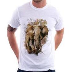 Imagem de Camiseta Elefante Watercolor - Foca Na Moda