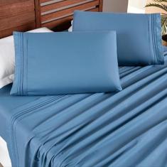 Imagem de Jogo De Cama Lençol Cherry King Size 4 Pç Bordado 200 Fios Allegra - D