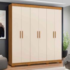 Imagem de Guarda Roupa Amarok 6 Portas Carvalho Grife Off White Móveis Albatroz