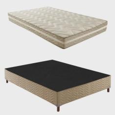 Imagem de Box Casal Júlia 42x138x188cm colchão Casal Unique D33 Plus Duoface 20x138x188cm Rustico Bege