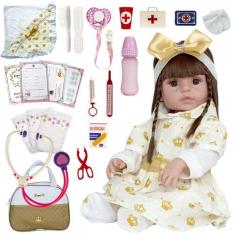 Imagem de Boneca Reborn De Silicone Luxo Pode Dar Banho Envio Imediato - Cegonha