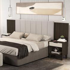 Imagem de Cabeceira para Cama Box Casal/queen Elena Chocolate/Off White