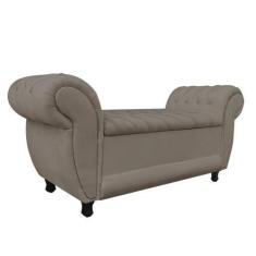 Imagem de Recamier Baú Londres 1,20 m Suede Marrom Rato D'Rossi - DROSSI