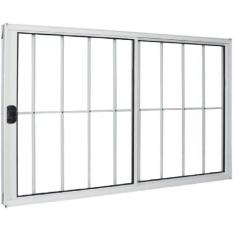 Imagem de Janela Vitro 2 Folhas Alumínio Branco 1.00  X 1.20 Modular com Grade -