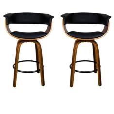 Imagem de Kit com 2 Banquetas Base Madeira Betim Preto