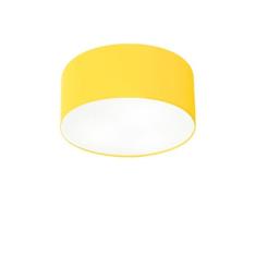 Imagem de Plafon Cilíndrico Md-3010 Cúpula em Tecido 30x12cm Amarelo - Bivolt