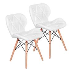 Imagem de Kit 2 Cadeiras Charles Eames Eiffel Slim Wood Estofada