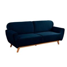 Imagem de Sofá 3 Lugares Floret Veludo Azul Marinho