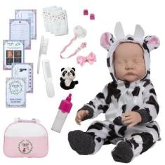 Imagem de Boneca Reborn 43 Cm Enxoval Premium Fofinha Com Pelúcia - Cegonha Rebo