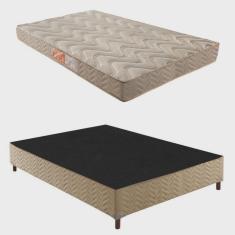 Imagem de Box Casal Florença 42x138x188cm com Colchão Casal Unique D33 Duoface 20x138x188cm Rustico Bege