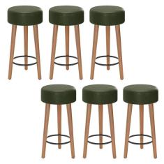 Imagem de Kit 06 Banquetas Baixa Cozinha Paris D-33 Verde