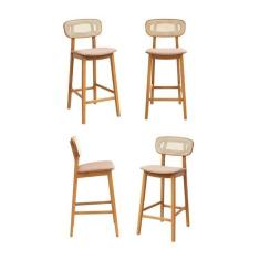 Imagem de Kit 04 Banquetas Liz Cabecasa Madeiramadeira Cinza