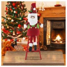 Imagem de Boneco Papai Noel Natal Em Tecido Escada 54cm - Gici Christmas