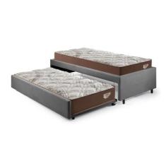 Imagem de Bicama Box Solteiro 103X208 Suede Cinza Com 2 Colchões Relax Adorabile