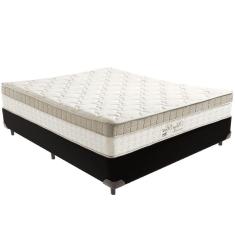 Imagem de Cama Box Preto E Colchão King Best Bege Molas Ensacadas Casal Anjos