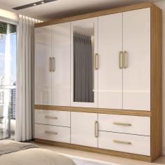 Imagem de Guarda-Roupa Belo Horizonte 6 Portas Amêndola/Off-White - Panorama Móveis