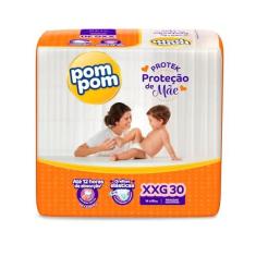 Imagem de Fralda Pom Pom Protek Proteção de Mãe Mega Tamanho XXG 30 Unidades Peso Indicado 14 - 18kg