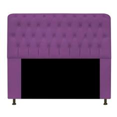 Imagem de Cabeceira Lady Estofada Capitonê 160 cm para Cama Box Queen Suede Roxo Quarto - AM Decor