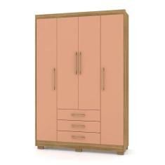 Imagem de Guarda Roupa Solteiro 4 Portas e 3 Gavetas Valência Nature/Camarim - Pallazio