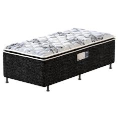 Imagem de Cama Box Conjugada de Solteiro PROdormir Advanced com Pillow Top e Espuma D28 50x88x188 cm – Branco/Preto