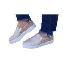 Imagem de Tênis Slip On Feminino Iate Nude Glitter Flatform-Feminino