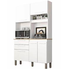 Imagem de Armário de Cozinha Dubai 5 Portas 2 Gavetas Salleto Cor Branco