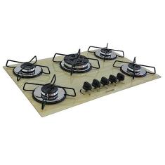 Imagem de Fogão Cooktop Classic Gás 5Bocas Chama Tripla 127v/220v Amadeirado Claro
