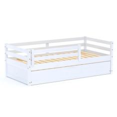 Imagem de Bicama Infantil Eco com Grade de Proteção Madeira Maciça Branco Mobilistore