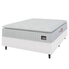 Imagem de Cama Box Casal Queen Colchão Espuma D33 Pillow Top Van Gogh 158x198x67cm Branco Hellen