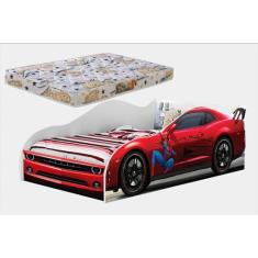 Imagem de Cama Carro Solteiro Adesivada C/ Colchão Incluso - LV MÓVEIS, Spider