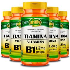 Imagem de Kit 5 Vitamina B1 Tiamina 60 cápsulas Unilife