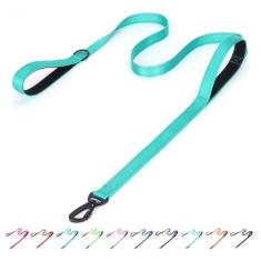 Imagem de Serijoars Coleira refletiva de nylon para cães - Coleira refletiva acolchoada com duas alças para treinamento noturno de segurança para cães de estimação de raças pequenas, médias e grandes