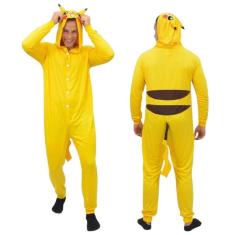 Imagem de Pikachu Kigurumi Macacão Pijama Roupa Fantasia Cosplay Verão Adulto Oficial Pokémon