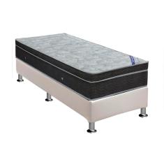 Imagem de Cama Box Solteiro: Colchão Molas Bonnel Ortobom Nanolastic Light Selado + Base crc Courano White(88x188)