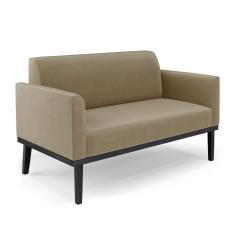 Imagem de Sofá Namoradeira Base De Madeira Fixa Preto Marisa Suede D03 - D'Rossi Marrom Rato