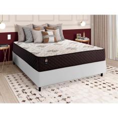 Imagem de Conjunto Cama Box c/ Molas Ensacadas Allura Marrom Queen 138x188x58