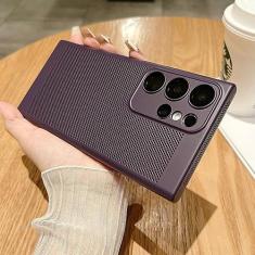Imagem de Capa respirável de dissipação de calor de malha para Samsung Galaxy S23 S22 S21 Note 10 Plus 20 Ultra S20 FE A73 A53 A52 A54 Capa rígida para PC, roxo escuro, para Galaxy S21 Ultra