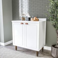 Imagem de Balcão para Cozinha 2 Portas 80 Cm Pérola Yescasa Branco