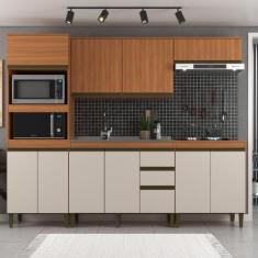 Imagem de Cozinha Modulada 5 Peças Cecilia J Carvalho, Freijo/Off White