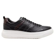 Imagem de Tenis Democrata Masculino Denim Joe Ultra Light Couro Casual, Preto, 4