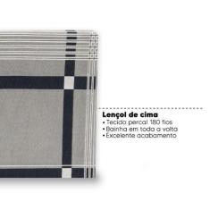 Imagem de Lençol Super King De Cima Bainha Estampado Percal 180 Fios - Bem Me Qu