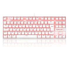Imagem de Teclado Mecânico  Redragon Kumara Lunar White Single Color LED Vermelho Switch Azul