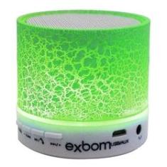 Imagem de Mini Caixinha Som Bluetooth Luzes Led Rádio Fm 300ma Exbom Verde