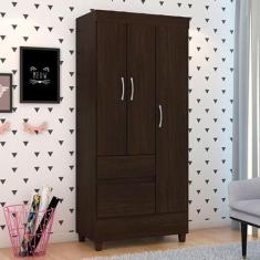 Imagem de Guarda Roupa Solteiro 3 Portas Wind Ébano Touch Baby Home- Demóbile