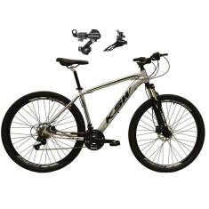Imagem de Bicicleta Aro 29 Ksw Xlt Alumínio 24v Câmbios Shimano Garfo Suspensão - Prata Tam.15